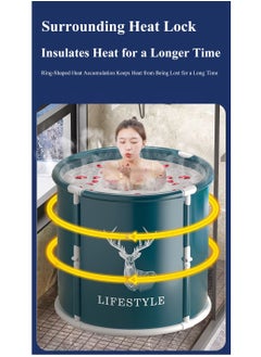 XiuWoo Advance One-click Folding No Installation Soaking Waterproof Extra Large Spa Bathtub Barrel, Household Large Shower Bathing Tubs, Separate Family Bathroom SPA Tub for Adults and Kid  - Image 2
