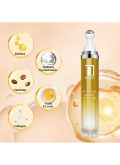Dongyu Retinol Eye Serum 360° Roller Retinol Eye Cream With Massage Ball Caffeine And Yeast Under Eye Roller Serum Anti Aging Eye Cream For Dark Circles Puffiness Bags Reduce Wrinkles Fine Lines  - Image 4