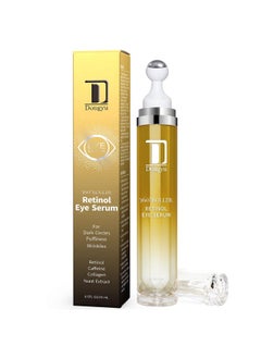 Dongyu Retinol Eye Serum 360° Roller Retinol Eye Cream With Massage Ball Caffeine And Yeast Under Eye Roller Serum Anti Aging Eye Cream For Dark Circles Puffiness Bags Reduce Wrinkles Fine Lines  - Image 1