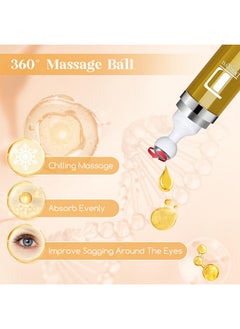Dongyu Retinol Eye Serum 360° Roller Retinol Eye Cream With Massage Ball Caffeine And Yeast Under Eye Roller Serum Anti Aging Eye Cream For Dark Circles Puffiness Bags Reduce Wrinkles Fine Lines  - Image 2