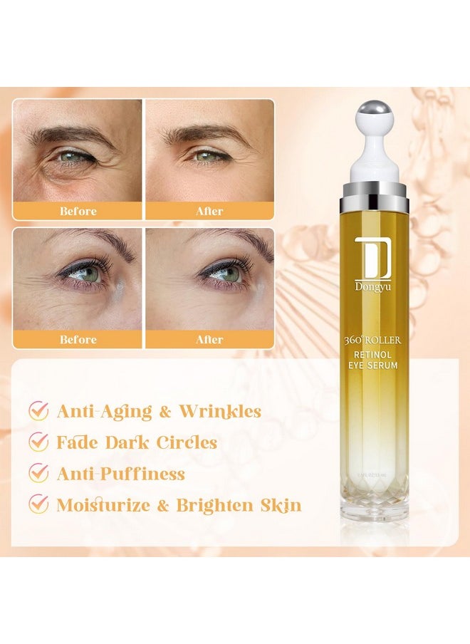 Retinol Eye Serum 360° Roller Retinol Eye Cream With Massage Ball Caffeine And Yeast Under Eye Roller Serum Anti Aging Eye Cream For Dark Circles Puffiness Bags Reduce Wrinkles Fine Lines - https://f.nooncdn.com/p/pzsku/Z0B972076797EC0E5BEF0Z/45/_/1706097776/fc769b29-1bee-4a62-baf0-15a96e0c1edc.jpg?format=jpg&width=original