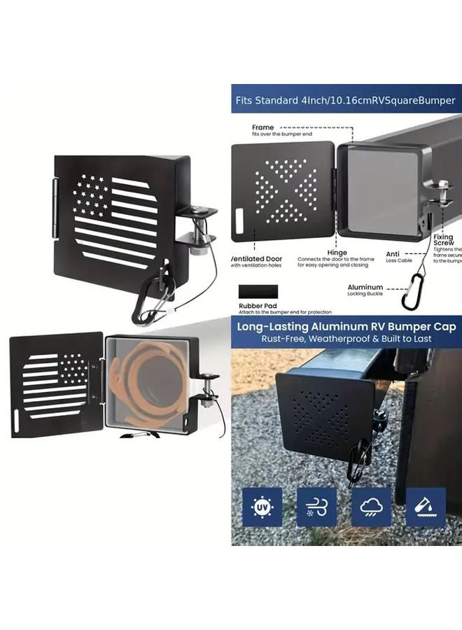 غطاية نهاية مصد الألومنيوم الجديدة للرفاص الوطني 4 بوصة فتحات تهوية مربعة للمقطورة مقاومة للتآكل - Image 1