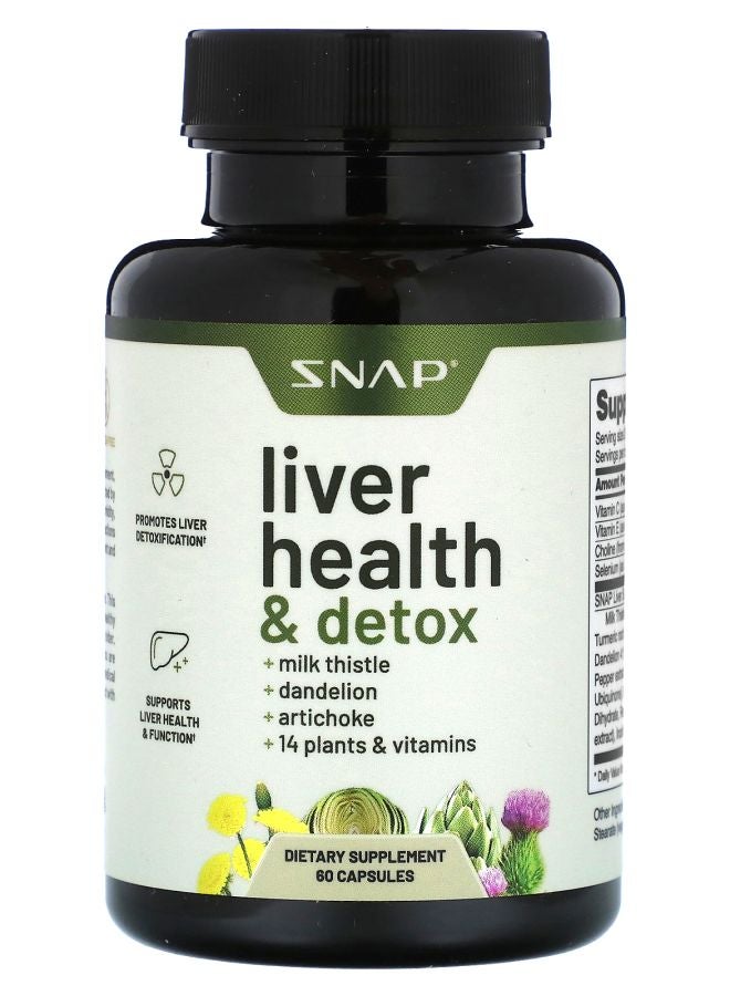 SNAP SUPPLEMENTS صحة الكبد وديتوكس 60 كبسولة