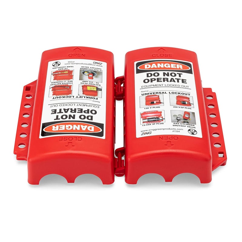 Zing Green Products 7294 USA Made Recycled Plastic Universal Forklift/Cylinder/Electrical Plug Lockout Device, 4.25 x 7.25 x 3 Inch , Red - Image 3