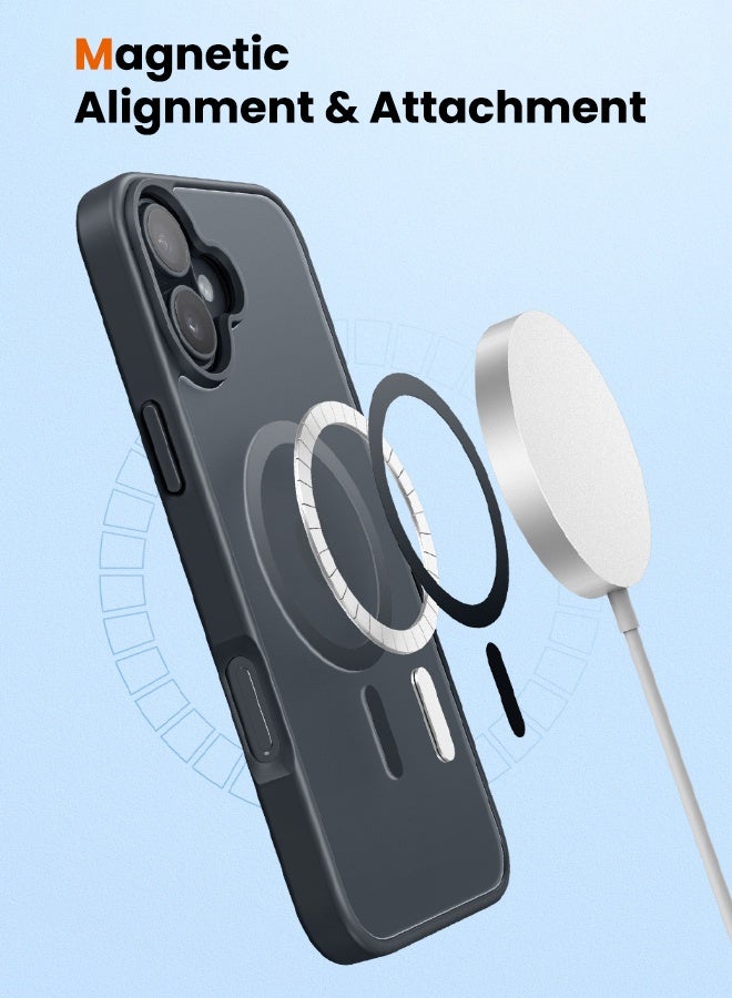 DUX DUCIS iPhone 16 Case, Strong Magnetic [Compatible with Magsafe] Case, Four Corners Anti Drop, Anti Fingerprint, Never Yellow, Matte Back, Slim Skin Friendly Magnet Case for iPhone 16, Black - Image 2