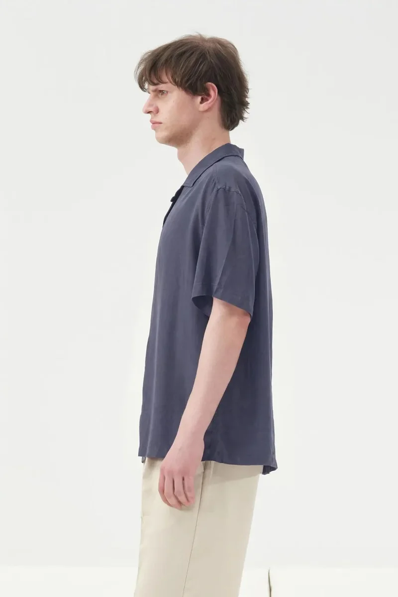 Giesto Navy Blue GIESTO Relaxed Fit Short Sleeve Button-Up Shirt for Men | Best Price UAE
