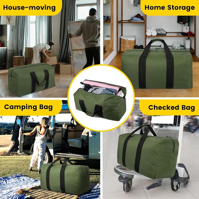 Vorspack Extra Large Duffle Bag for Travel - 100L Duffel Bag for Men Gear Bag for Storage Foldable Weekender Bag for Overnight Camping - Black - Image 5