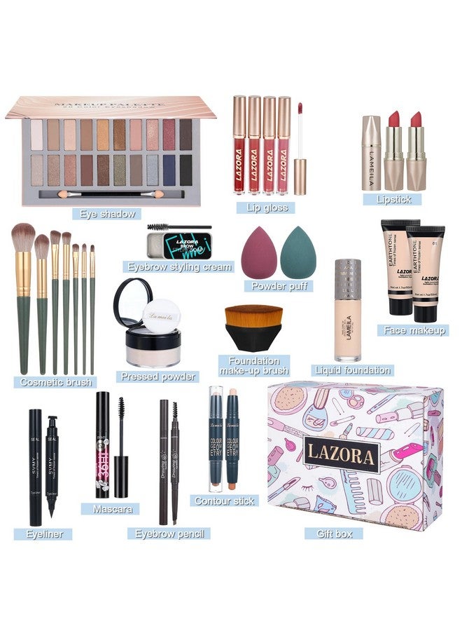 LAZORA Makeup Kit for Women All in One Makeup Sets Makeup Kit for Women Full Kit Teens Makeup Essential Bundle Include 20 Color Eyeshadow Palette Set - Image 1