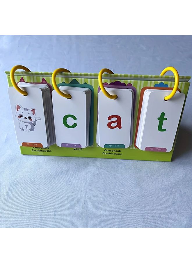 129 قطعة مجموعة بطاقات كلمات بصرية للأطفال من سن 3 إلى 6 سنوات، بطاقات تعليمية لتعلم الصوتيات وألعاب الكلمات - Image 1