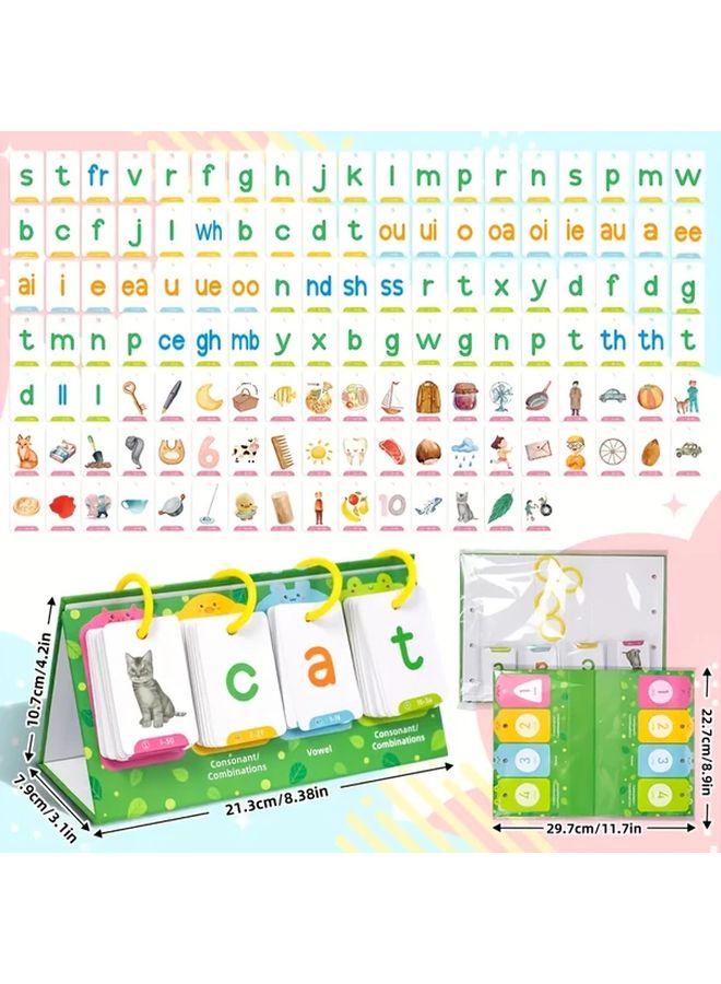 129 قطعة مجموعة بطاقات كلمات بصرية للأطفال من سن 3 إلى 6 سنوات، بطاقات تعليمية لتعلم الصوتيات وألعاب الكلمات - Image 4