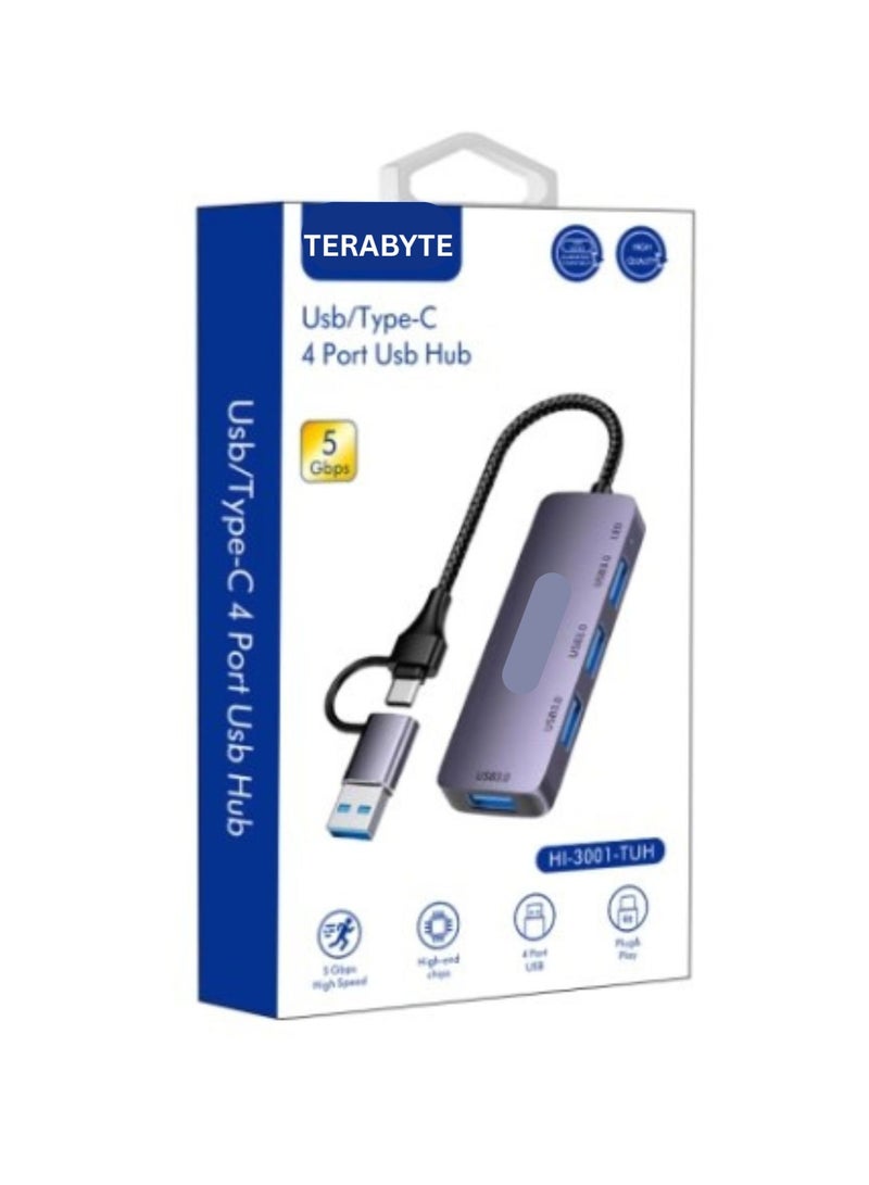 Terabyte 4 IN1 USB &TYPE-C HUB 4PORT - Image 1