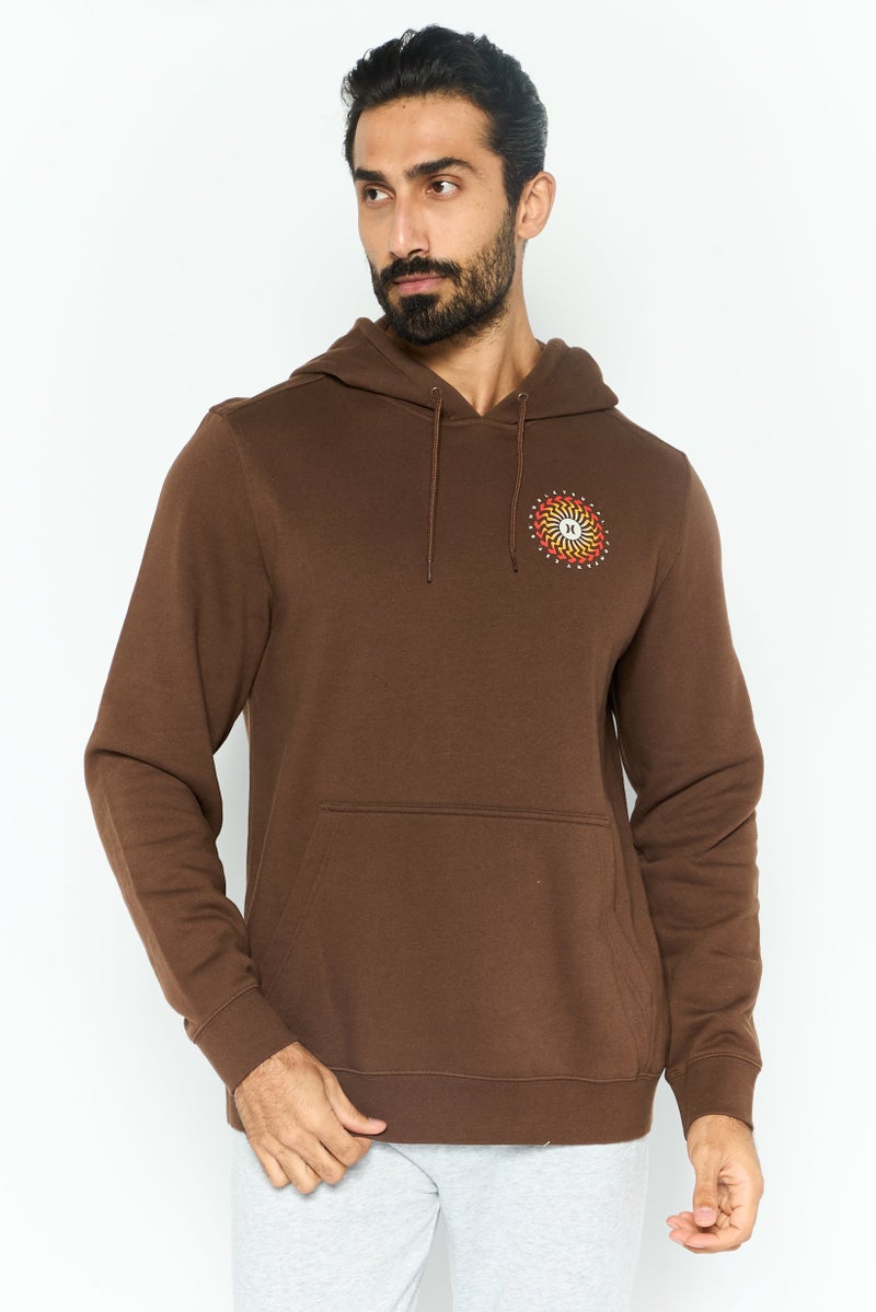 Hurley Men Sportswear Fit Long Sleeve Outdoor Hoodies, Chocolate  - Image 1