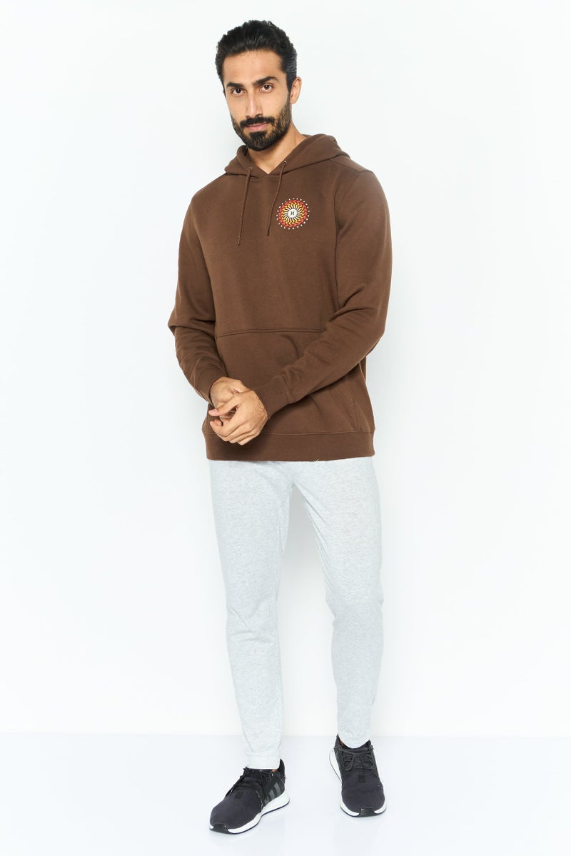Hurley Men Sportswear Fit Long Sleeve Outdoor Hoodies, Chocolate  - Image 2