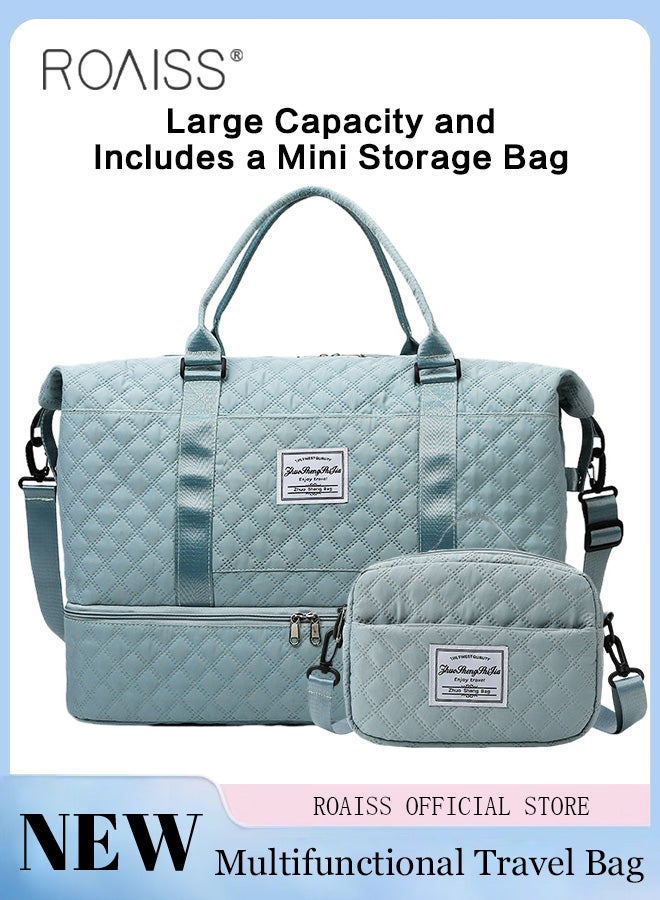 roaiss Large Capacity Duffle Bag and  Small Zipper Pouch Bag Combination Set Unisex Multi-Functional Waterproof  Retro Fashion Shoulder Crossbody Bags Sets for  Women Men Travel Business Trip or Gym Suitable - Image 1