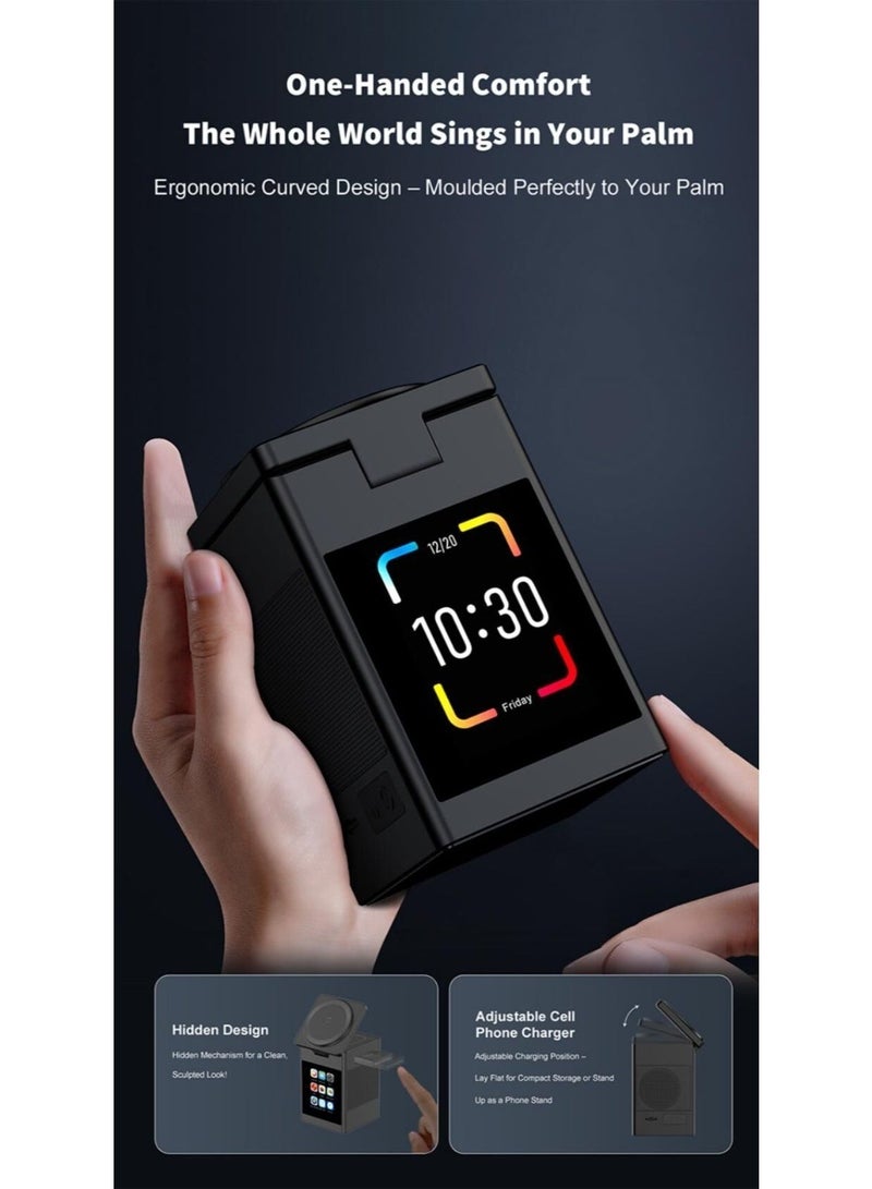 محطة شحن لاسلكي متعددة الوظائف 3في1 بتقنية QI2 ، بقوة 15 واط ، وسماعة بلوتوث لجميع موديلات آيفون (MagSafe) ، وسماعات AirPods Pro ، وساعة Apple Watch ، وسامسونج ألترا - Image 5