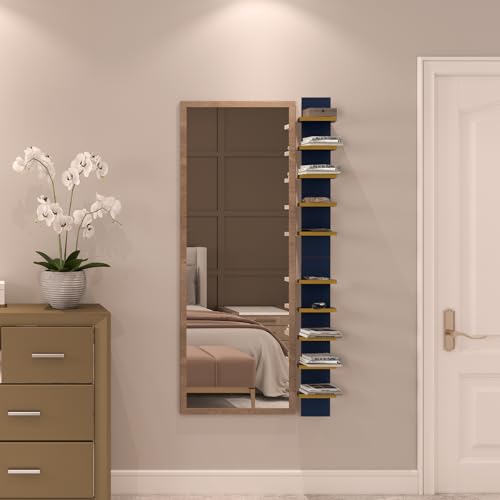 Homaterial 5 Tier Wall Shelf Unit, Decorative Wall Mount Vertical Shelving,Modern Column Floating Shelves for Bedrooms, Bathrooms 5.5" x 7.2" x 31"(Blue) - Image 5