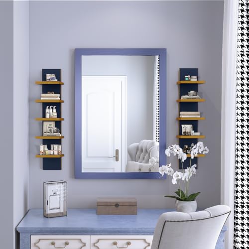 Homaterial 5 Tier Wall Shelf Unit, Decorative Wall Mount Vertical Shelving,Modern Column Floating Shelves for Bedrooms, Bathrooms 5.5" x 7.2" x 31"(Blue) - Image 4