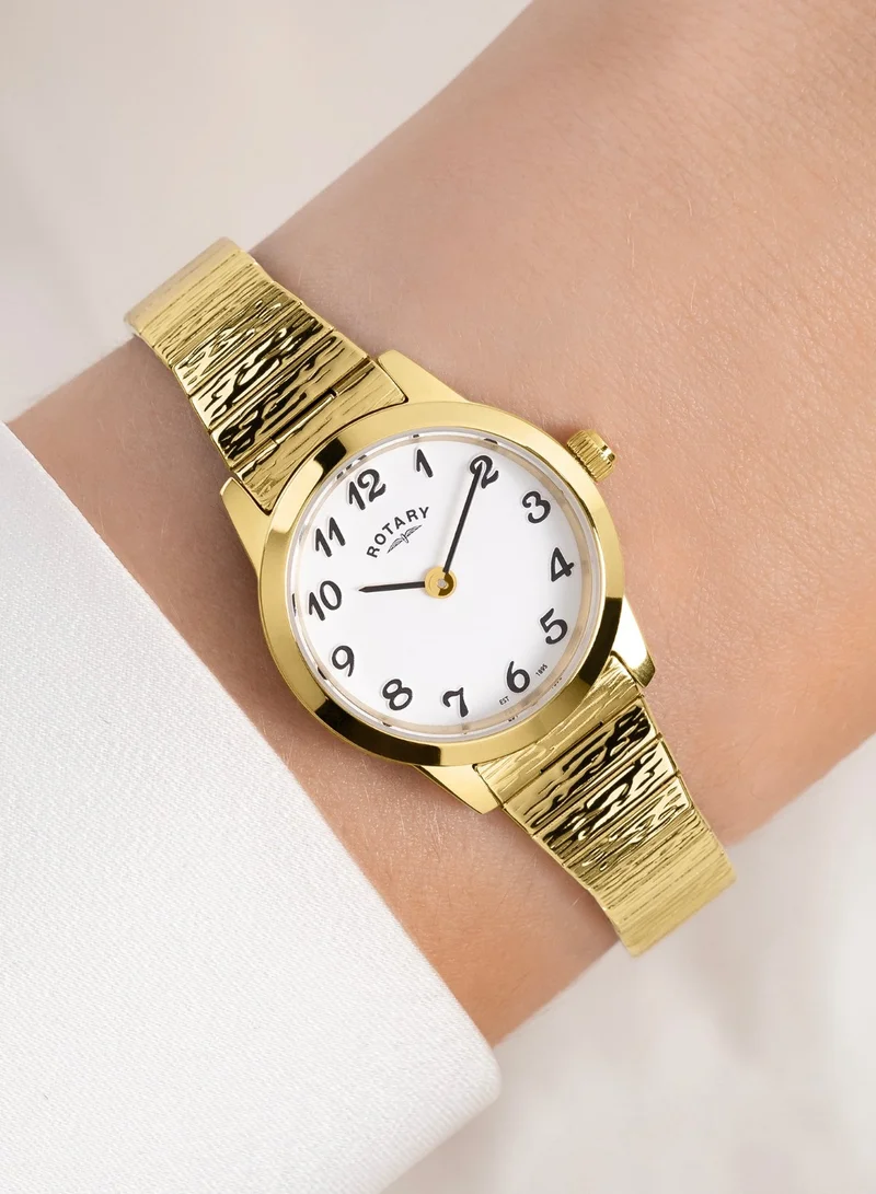Rotary  Women's Heritage Altera Analogue Watch, 24 mm, White Dial, Gold-Tone Expander Bracelet for Women | Best Price UAE
