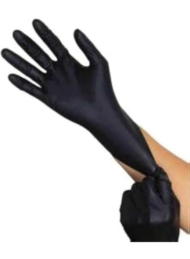 Premium Black Vinyl Disposable Gloves – 100 Pieces Pack – Latex-Free & Powder-Free – Multipurpose Protection for Cleaning, Food Service & DIY Tasks - Image 2
