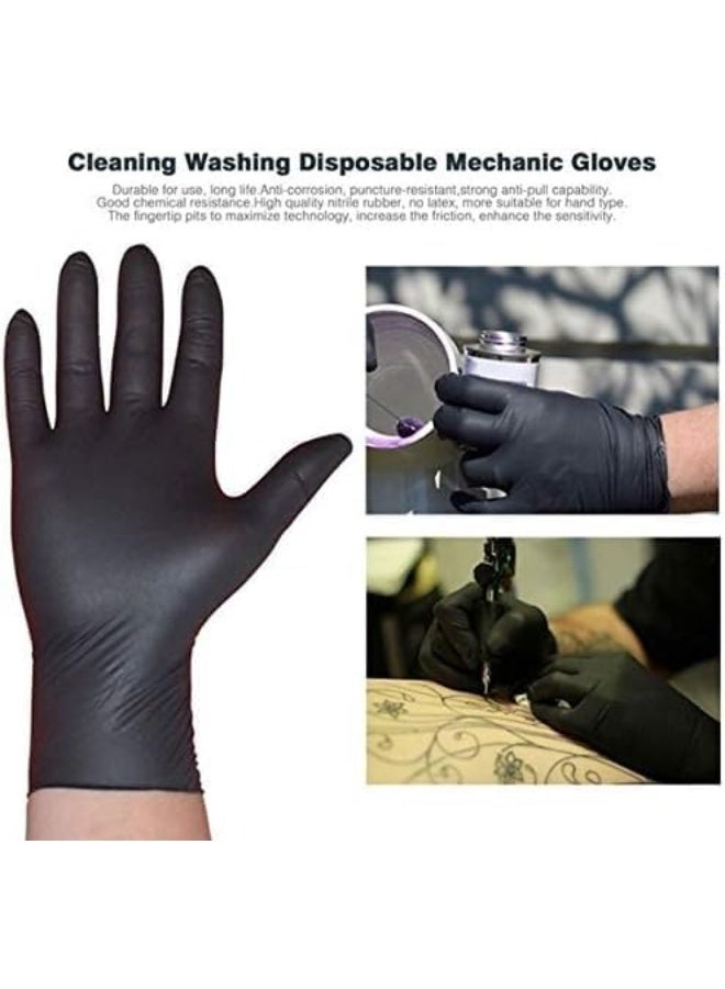 Premium Black Vinyl Disposable Gloves – 100 Pieces Pack – Latex-Free & Powder-Free – Multipurpose Protection for Cleaning, Food Service & DIY Tasks - Image 3