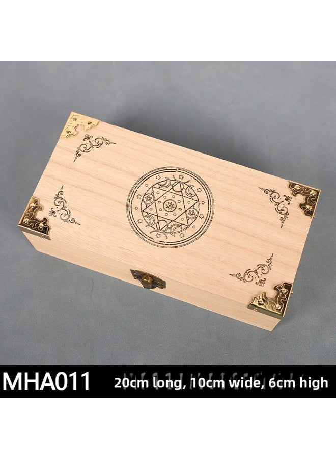 Wooden TAROT BOX Cross-border New Card Wooden BOX Luen Symbol Accessories Chess And Card Table Game Peripheral