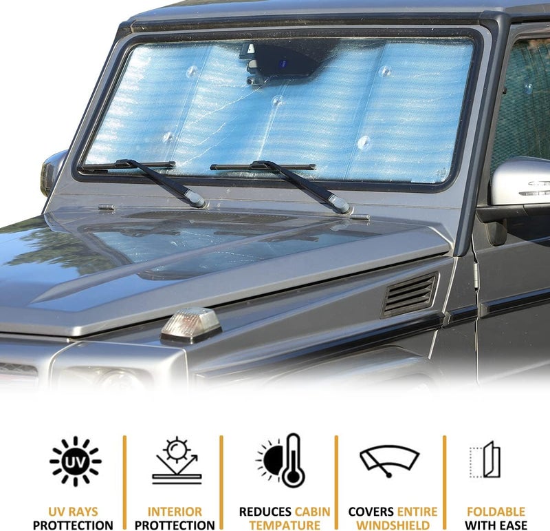 TINKI Windshield Sun Shade for Mercedes Benz G Class (2004-2018) - UV Reflector Front Window Visor Shield Cover - Image 2
