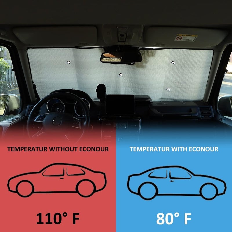 TINKI Windshield Sun Shade for Mercedes Benz G Class (2004-2018) - UV Reflector Front Window Visor Shield Cover - Image 3