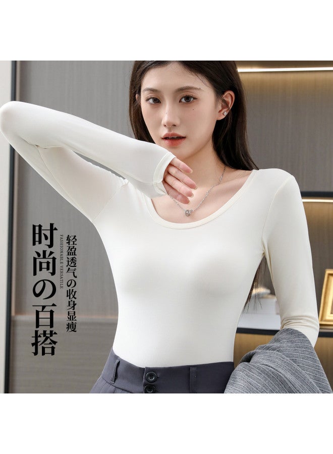 Modal قميص داخلي نسائي طويل الأكمام بقاعدة مرنة دافئة - Image 5