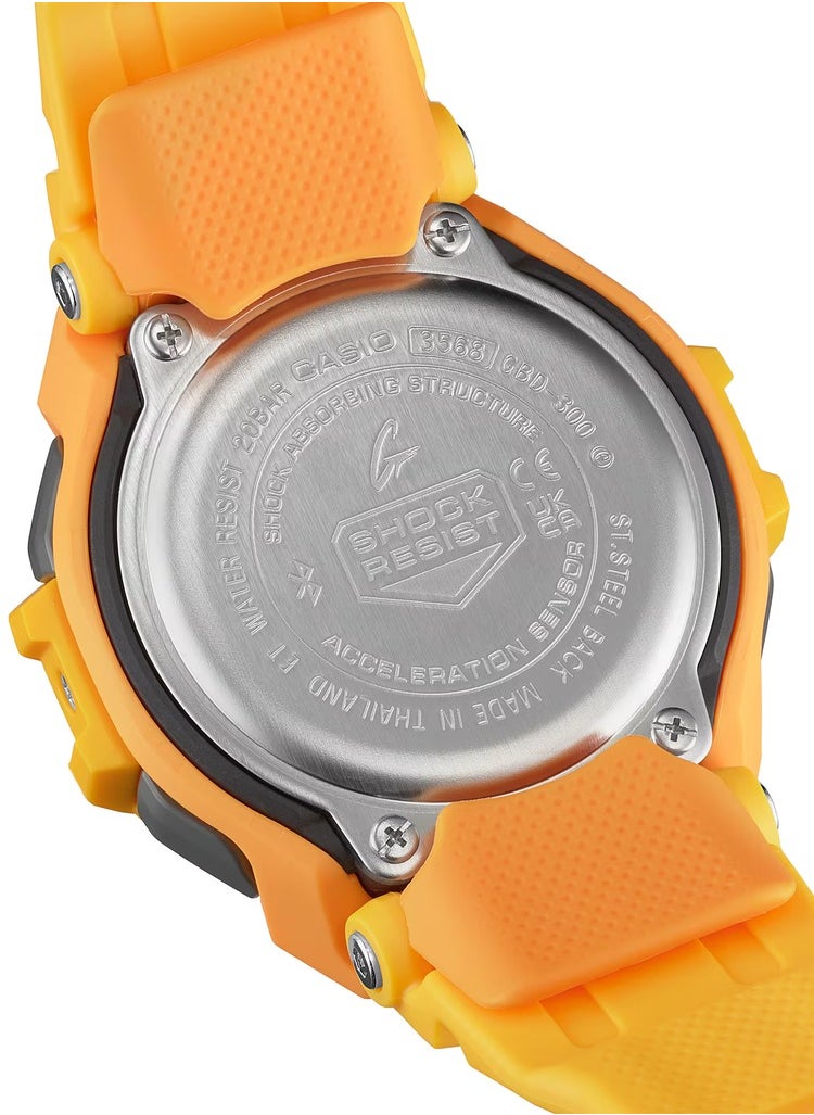 CASIO Digital Black Dial Yellow Resin Band Men's Watch GBD-300-9D  - Image 4