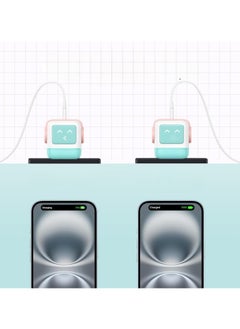 Ugreen Charger 65W USB C 3-Port Nexode 65W GaN LED Display Compact Funny Fast Charger Type C Power Adapter for MacBook/HP/Dell/Lenovo iPhone 16 Pro Max Galaxy S25 Ultra Steam Deck -Pink Blue  - Image 2