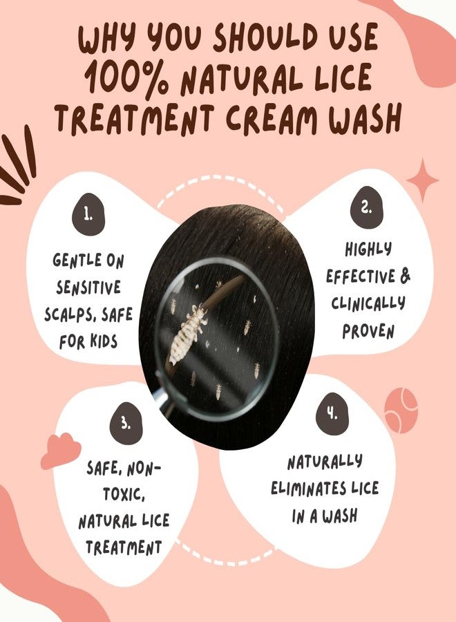 Coco Crush Lice Cream Wash with Dual Comb Kit | Fine Tooth Comb for Nits and Eggs Removal and Long Handle Comb for Lice Removal | Herbal Natural Safe and Chemical-Free Care for Kids and Adults (50g + 2 Comb) - Image 2
