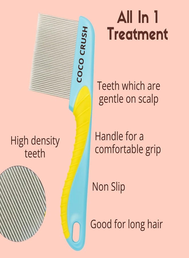 Coco Crush Lice Cream Wash with Dual Comb Kit | Fine Tooth Comb for Nits and Eggs Removal and Long Handle Comb for Lice Removal | Herbal Natural Safe and Chemical-Free Care for Kids and Adults (50g + 2 Comb) - Image 5