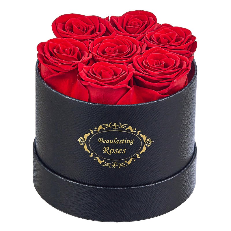 Beaulasting Roses Beaulasting Long Lasting Preserved Roses in a Box Last a Year Forever Flowers for Her Mom Wife Anniversary Birthday Round Black Box 