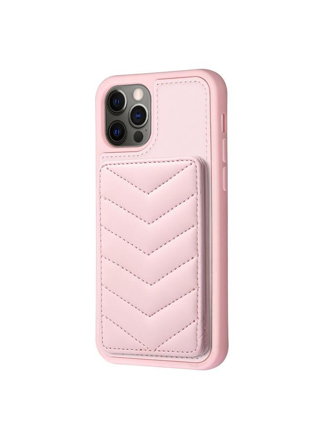 Zaboon Case For iPhone 12 / 12 Pro BF26 Wave Pattern Card Bag Holder Phone Case - Image 2