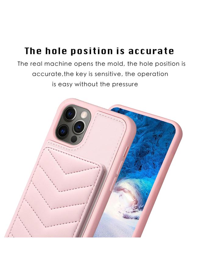 Zaboon Case For iPhone 12 / 12 Pro BF26 Wave Pattern Card Bag Holder Phone Case - Image 3