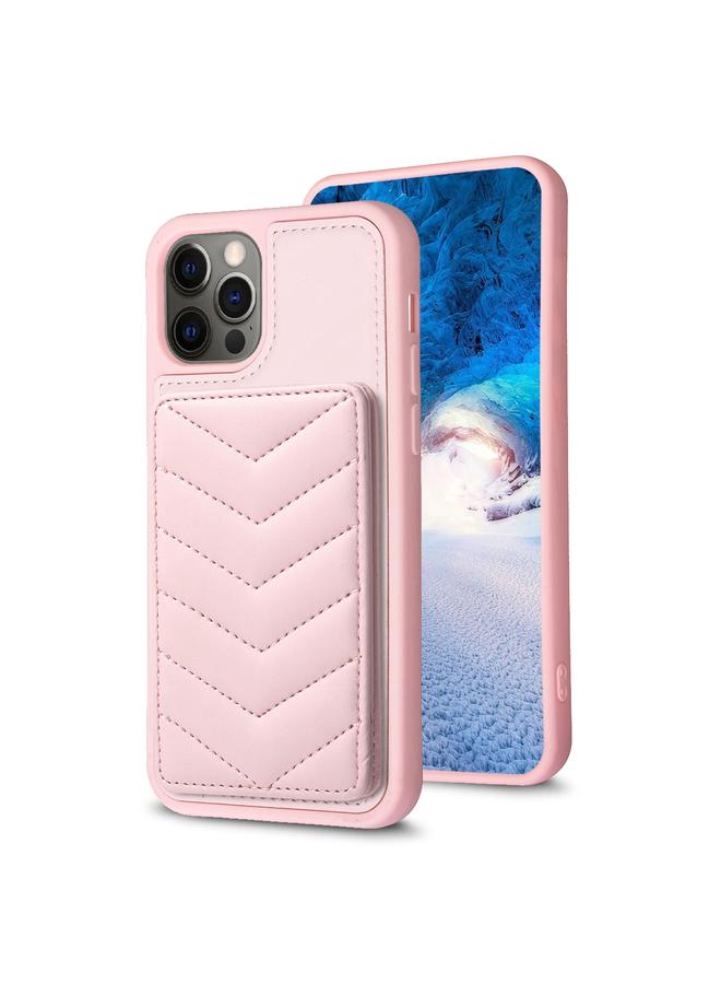 Zaboon Case For iPhone 12 / 12 Pro BF26 Wave Pattern Card Bag Holder Phone Case - Image 1