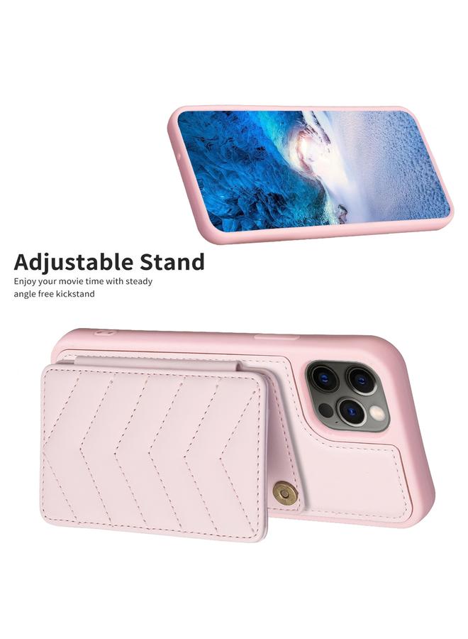 Zaboon Case For iPhone 12 / 12 Pro BF26 Wave Pattern Card Bag Holder Phone Case - Image 5