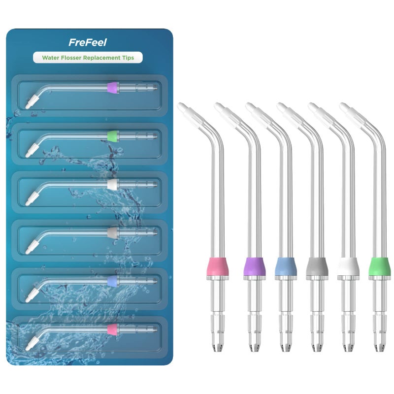 FreFeel Replacement Heads for Waterpik, Replacement Picks for Water Pik Water Flosser (6 Orthodontic Tips) - Image 1