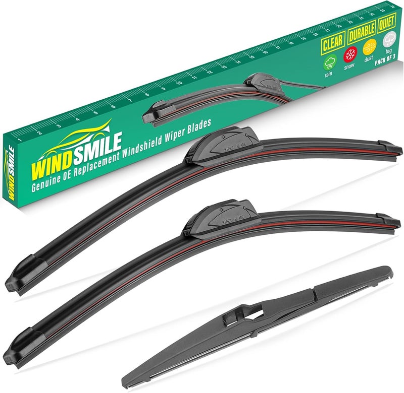WINDSMILE 26" 14" 8" Windshield Wiper Blades Replacement for Scion xD 2008 2009 2010 2011 2012 2013 2014 Premium All Weather Front Rear Wipers Set - OEM Quality (Pack of 3) - Image 1