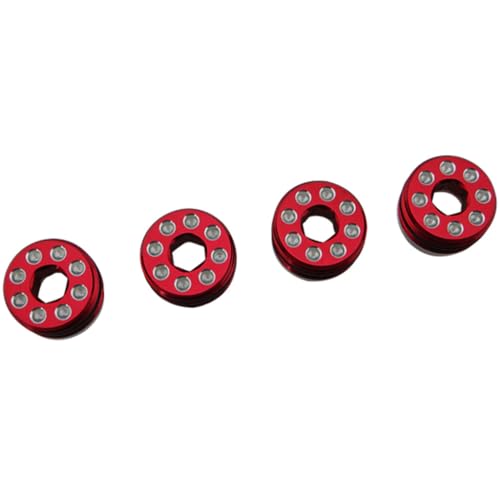Hot Racing AON21N02 Aluminum Delrin Cap Hub Nut with O-Ring Red Arrma 1/8 - Image 3