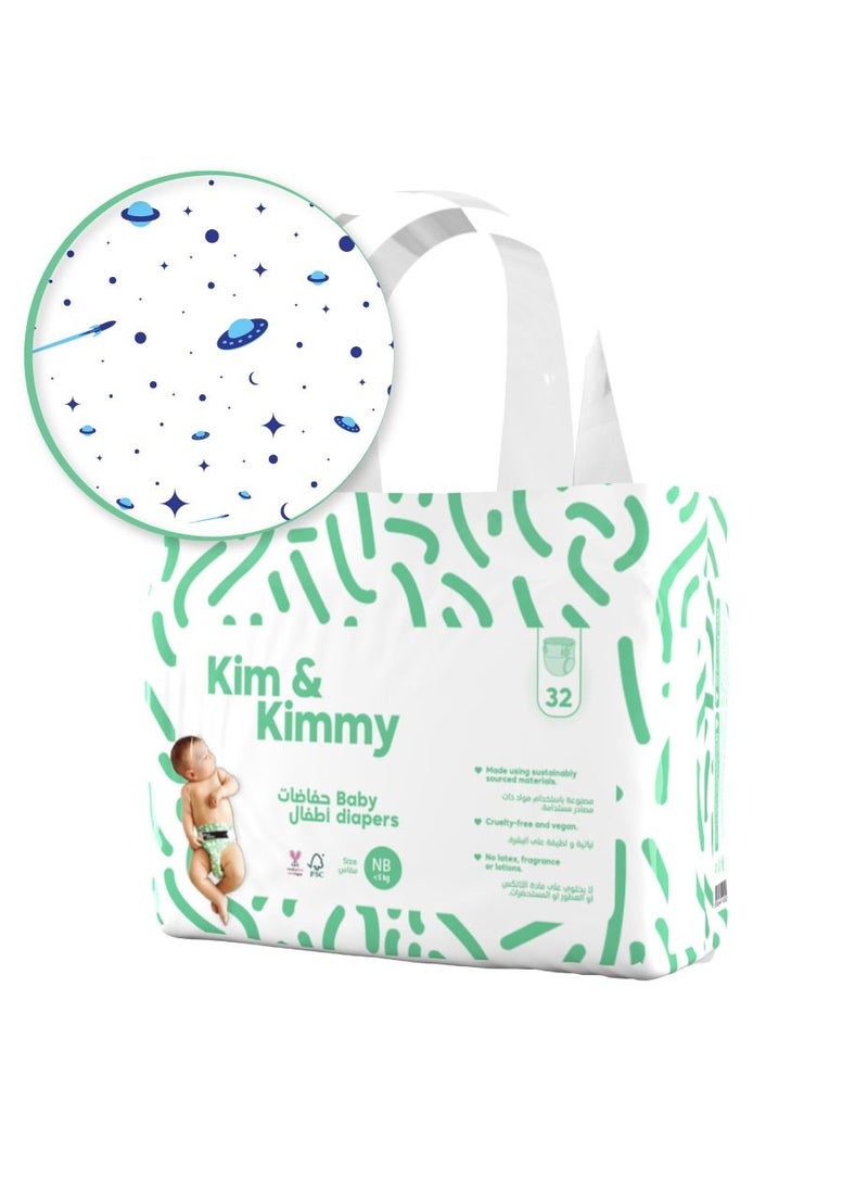 Kim & Kimmy - New Born Diapers, up to 5kg, qty 32 - Space  Travel - pzsku/Z0B97D4E71B6ECF96B07CZ/45/_/1666086815/e52db66f-3a66-4640-9766-daa3525838c6