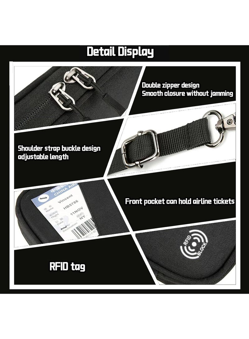 Multiple Passport Holder for Travel Family, RFID Blocking Passport Wallet for Traveling, Waterproof Travel Document Holder Organizer, Travel Essentials Premium Wallets, Black - Image 4