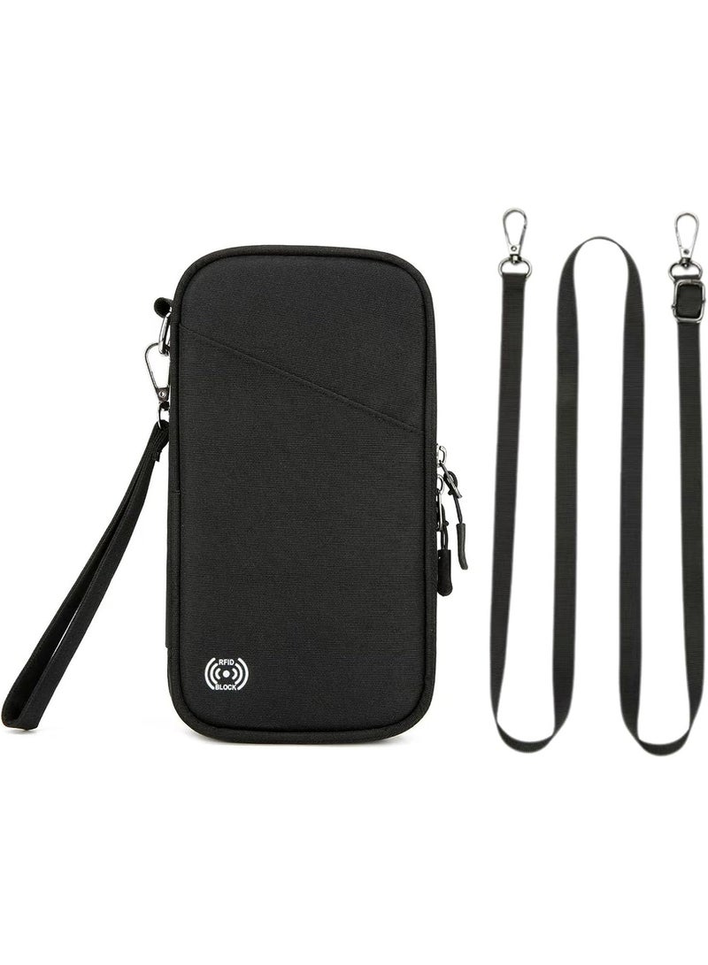Multiple Passport Holder for Travel Family, RFID Blocking Passport Wallet for Traveling, Waterproof Travel Document Holder Organizer, Travel Essentials Premium Wallets, Black - Image 1