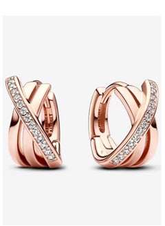 Pandora Violet Rose gold fashionable and versatile women's earrings  - Image 1