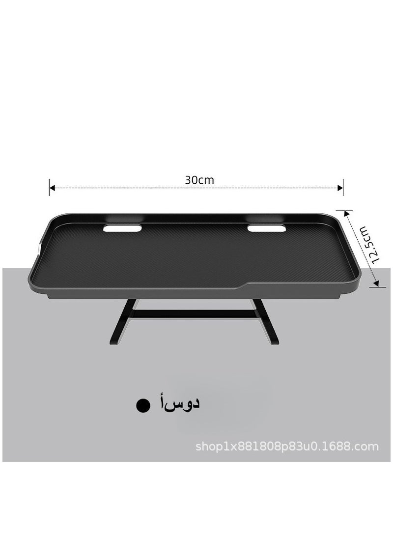 رف علوي للشاشة (قطعتان)، رف علوي للتلفزيون، حامل تخزين مع فتحات للتعليق ومنصة غير قابلة للانزلاق، تركيب سريع بدون حفر (أسود) - Image 2