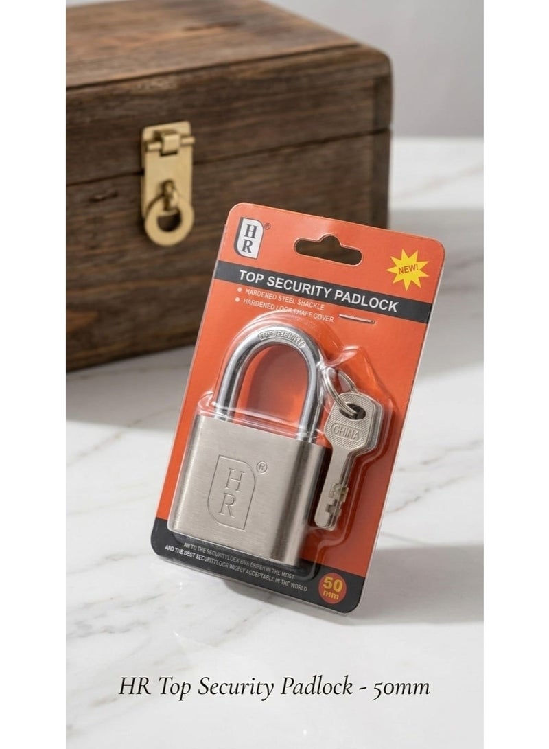 HR ‏Heavy Duty Solid Security Padlock ، Padlock with Keys ، Door and Warehouse Lock 50mm Size ، Padlock with 3 Keys Set ، Keyed Door Lock ، Hardened Steel Shackle for High Protection ، Lock for Doors ، Steel Iron Padlock ، Padlocks for Gates ، Security Lock for Homes Offices and Shops ، Lock with Internal Steel Ball System to Prevent Forced Breaking ، Door Locks ، Padlock Resistant to Master Keys and Theft Tools ، Anti Rust External and Internal Lock ، Durable Design for Protecting Warehouses and Garages ، Advanced Technology Security Lock to Prevent Unauthorized Duplication ، Heavy Duty Lock for Stores and Companies ، Ultimate Protection for Important and Family Places ، High Quality Mechanical Lock with Special Security Keys ، Anti Pick and Manual Opening Lock ، Perfect Security for Iron and Wooden Gates ، Weather Resistant Padlock for Harsh Conditions ، Integrated Security Solutions for Private Property. - Image 3