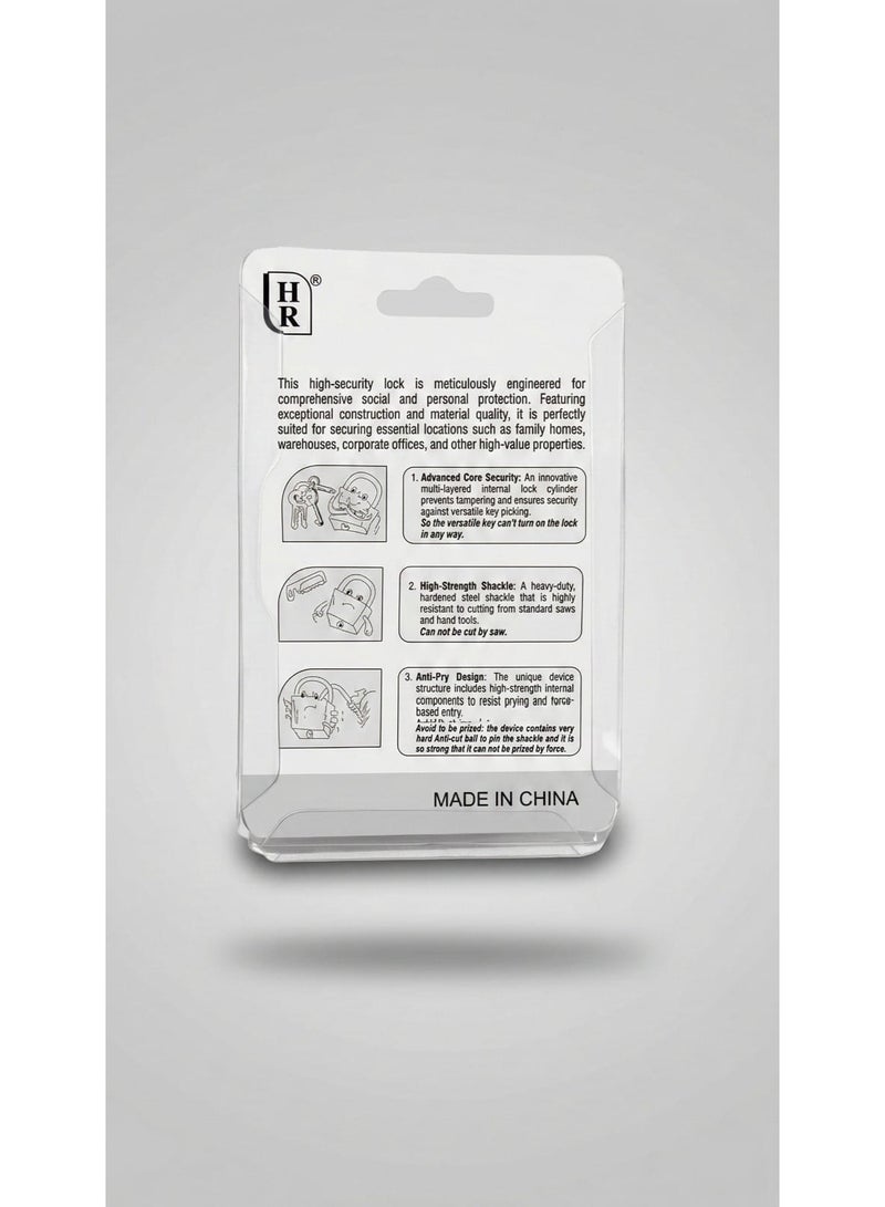 HR ‏Heavy Duty Solid Security Padlock ، Padlock with Keys ، Door and Warehouse Lock 50mm Size ، Padlock with 3 Keys Set ، Keyed Door Lock ، Hardened Steel Shackle for High Protection ، Lock for Doors ، Steel Iron Padlock ، Padlocks for Gates ، Security Lock for Homes Offices and Shops ، Lock with Internal Steel Ball System to Prevent Forced Breaking ، Door Locks ، Padlock Resistant to Master Keys and Theft Tools ، Anti Rust External and Internal Lock ، Durable Design for Protecting Warehouses and Garages ، Advanced Technology Security Lock to Prevent Unauthorized Duplication ، Heavy Duty Lock for Stores and Companies ، Ultimate Protection for Important and Family Places ، High Quality Mechanical Lock with Special Security Keys ، Anti Pick and Manual Opening Lock ، Perfect Security for Iron and Wooden Gates ، Weather Resistant Padlock for Harsh Conditions ، Integrated Security Solutions for Private Property. - Image 5