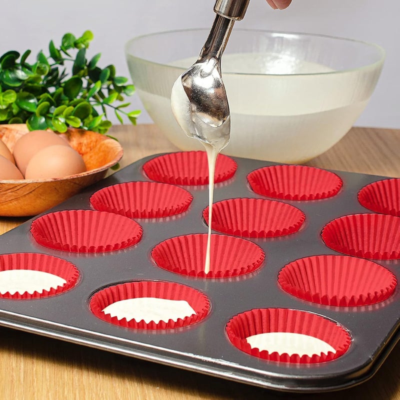 TRUSBER Baking Cups, 100 pieces Paper Muffin Wrapper Molds Nonstick Cupcake Holders for Wedding, Birthday, Baby Shower or Holiday Party - Image 5