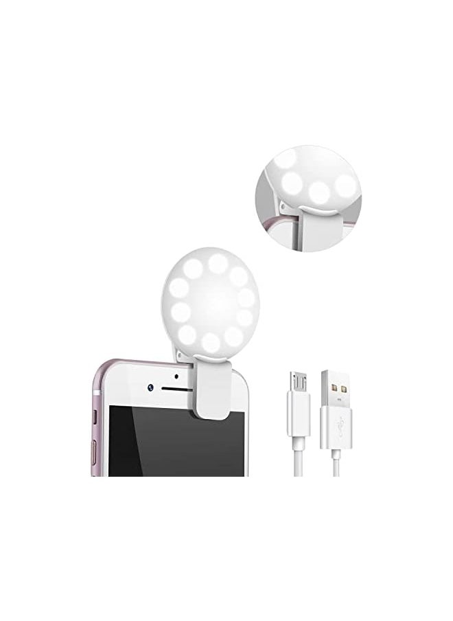 KASTWAVE Selfie Ring Clip Light, Mini Selfie Light, Selfie Fill Light Ring For Phone With Led Ring Light, Clip-On Ring Lights, Bright Led Light Perfect For Photos, Videos, & Vlogs, Ideal Gifts For Women  - Image 1