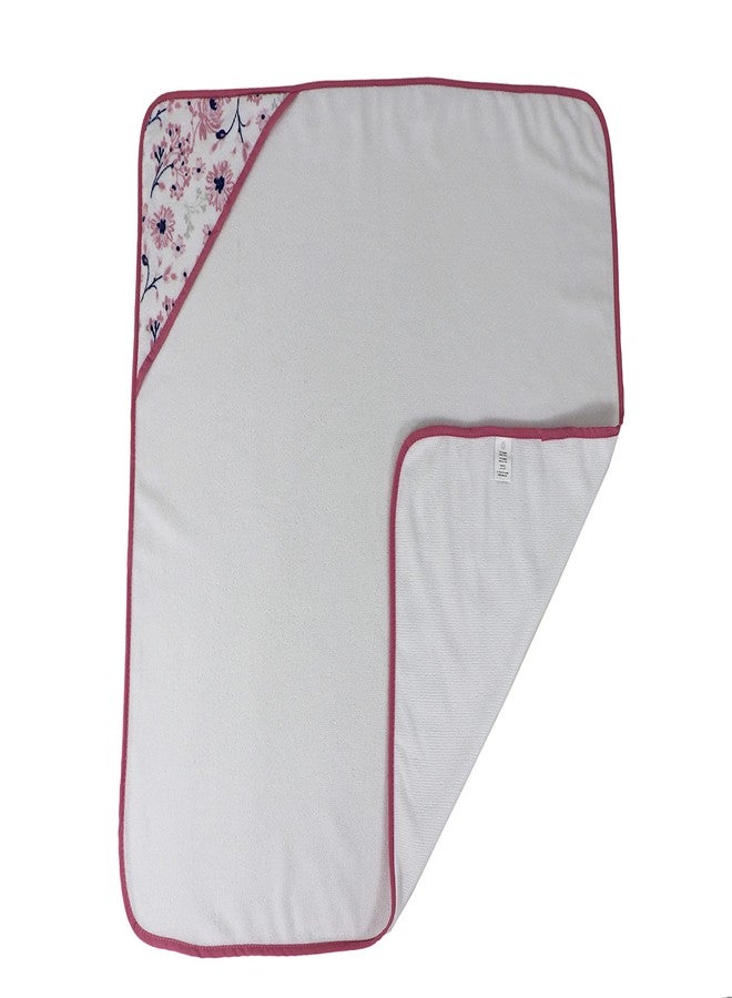 Cudlie Buttons & Stitches Baby Girl 3 Pack Rolled/Carded Hooded Towels in Crisp Blossom Print (GS71728) - Image 3